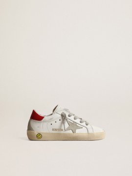 Super-Star Junior with suede star and red leather heel tab