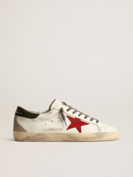 Super-Star with red suede star and green leather heel tab