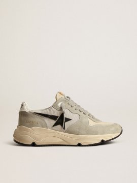 Running Sole in ice-gray suede and mesh with black leather star