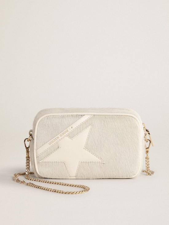 Mini Star Bag in heritage white leather with tone-on-tone star