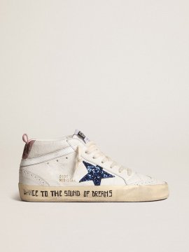 Mid Star with blue glitter star and pink suede heel tab